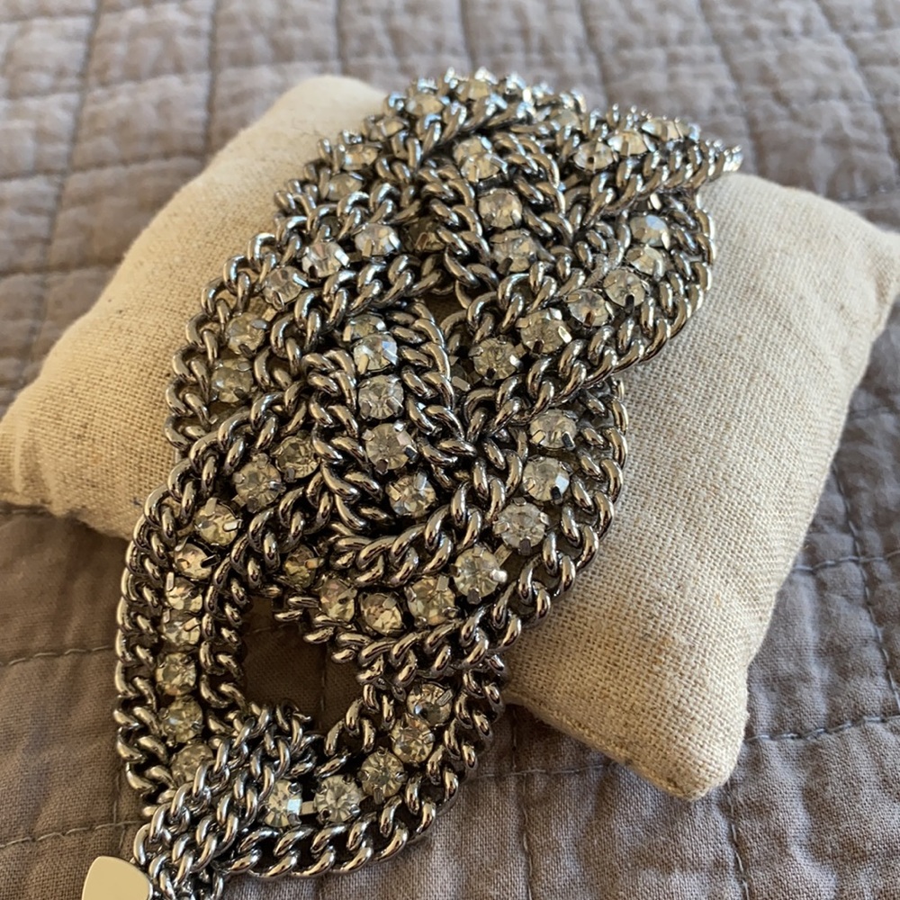 Stella & Dot Silver Chain and Crystal Bracelet